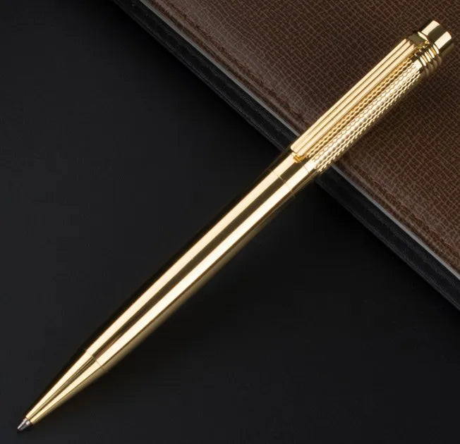 Luxury ball pen Platinum Golden Slender body school Carved pattern Business office Medium nib Ballpoint Pens New