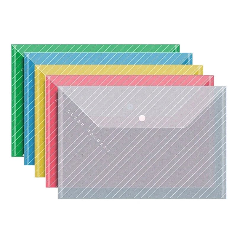 10 Pcs A4 Transparent Waterproof File Folder With Snap Buckles – Large Capacity For Office, School, And Exam Papers