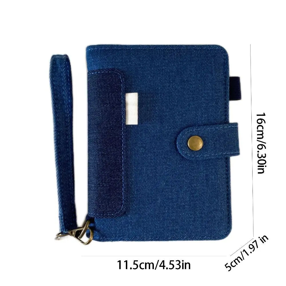 High-end A7 Retro Denim Notebook Loose Leaf Thick Paper Binder Notebook Refillable Reusable Casing Handwritten Diary Friend