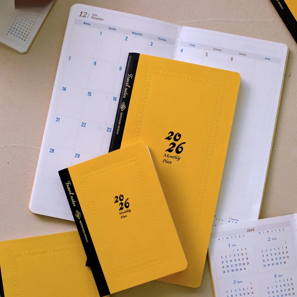 2026 Annual Calendar Plan Schedule Traveler Notebook Planner Inner Page for Planner Core Replacement Travel Journal