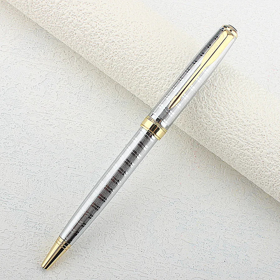 Metal Ballpoint Pen 0.7mm Blue Luxury Custom Advertising Ball Pen for School Gift Set Student Stationery Office Supplies