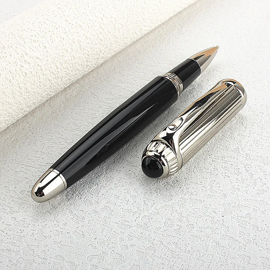 Luxury Quality Metal Rollerball Pen Silver Mesh Pattern Stationery Office School Supplies Ink Pen New
