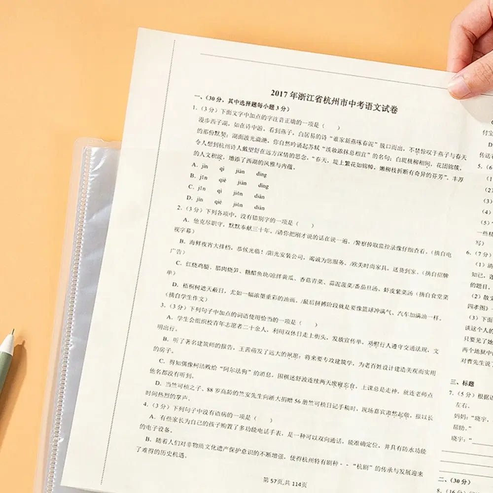 20 Pockets A3 File Folders Creatives Large Capacity Insert Page Test Paper Organizer Thickened Waterproof File Bag Students