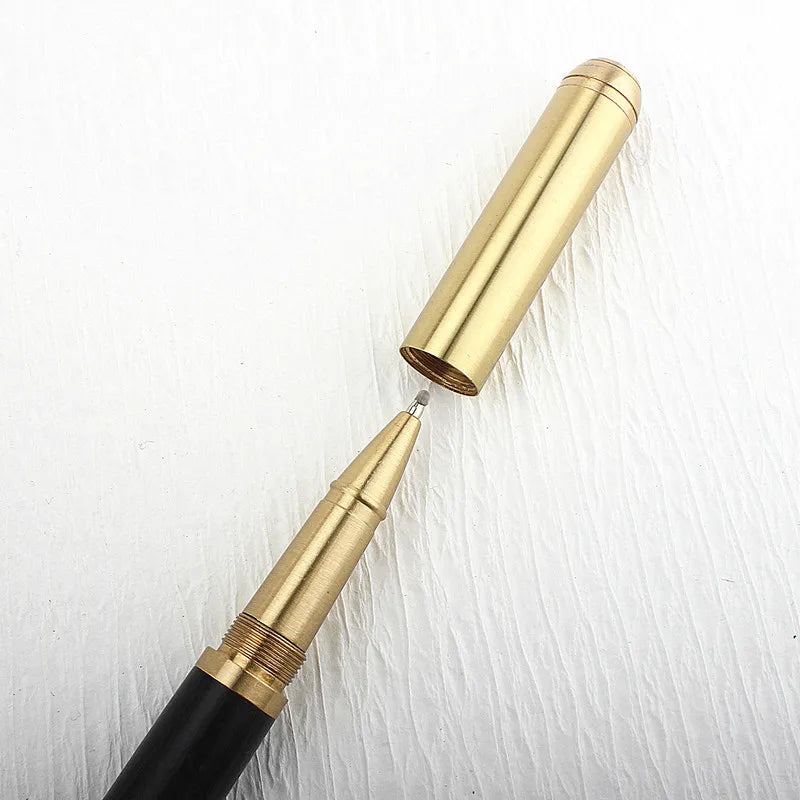 High Quality Wooden Roller Ball Pens Red Black Golden Trim Stationery Office School Supplies New