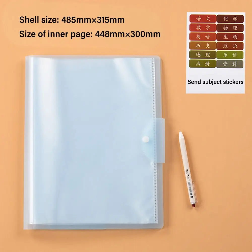20 Pockets A3 File Folders Creatives Large Capacity Insert Page Test Paper Organizer Thickened Waterproof File Bag Students