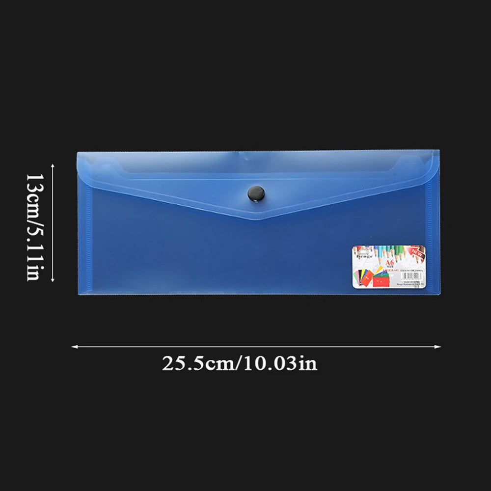 1Pc A4 Expandable Binder Pocket For 2/3/4 Ring Binder Heavy Duty Plastic Envelope File Folders With Snap Button And Label Pocket