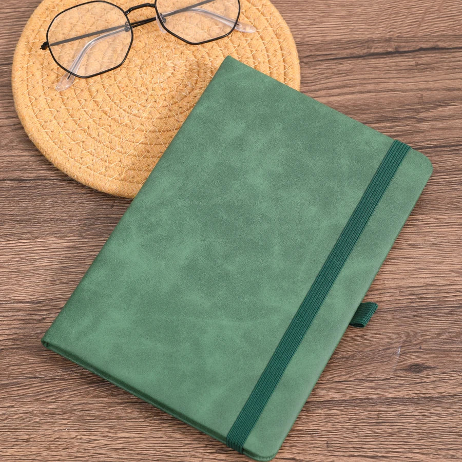 Vintage A5 leather strap notebook with leather notebook cover, personalized soft cover, and bookmark, perfect for business