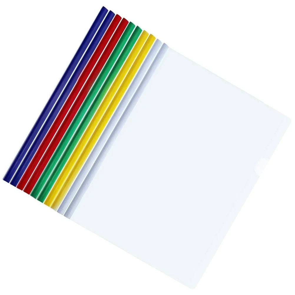 10 Pcs Folder Sliding Bar Clamps Binder Clips Tie Rod A4 Paper Files Plastic Folders Clear Report Cover Office Table