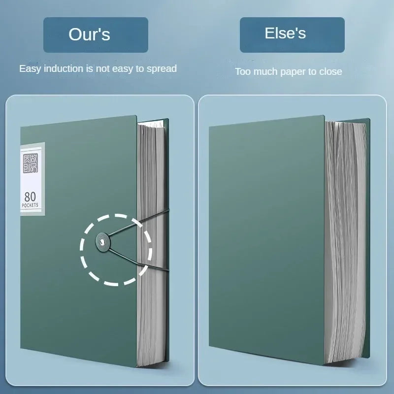 100 Pages A4 Thickened Folder Information Book Large Capacity Diy File Folder Multifunctional Document Organizer Desktop Storage