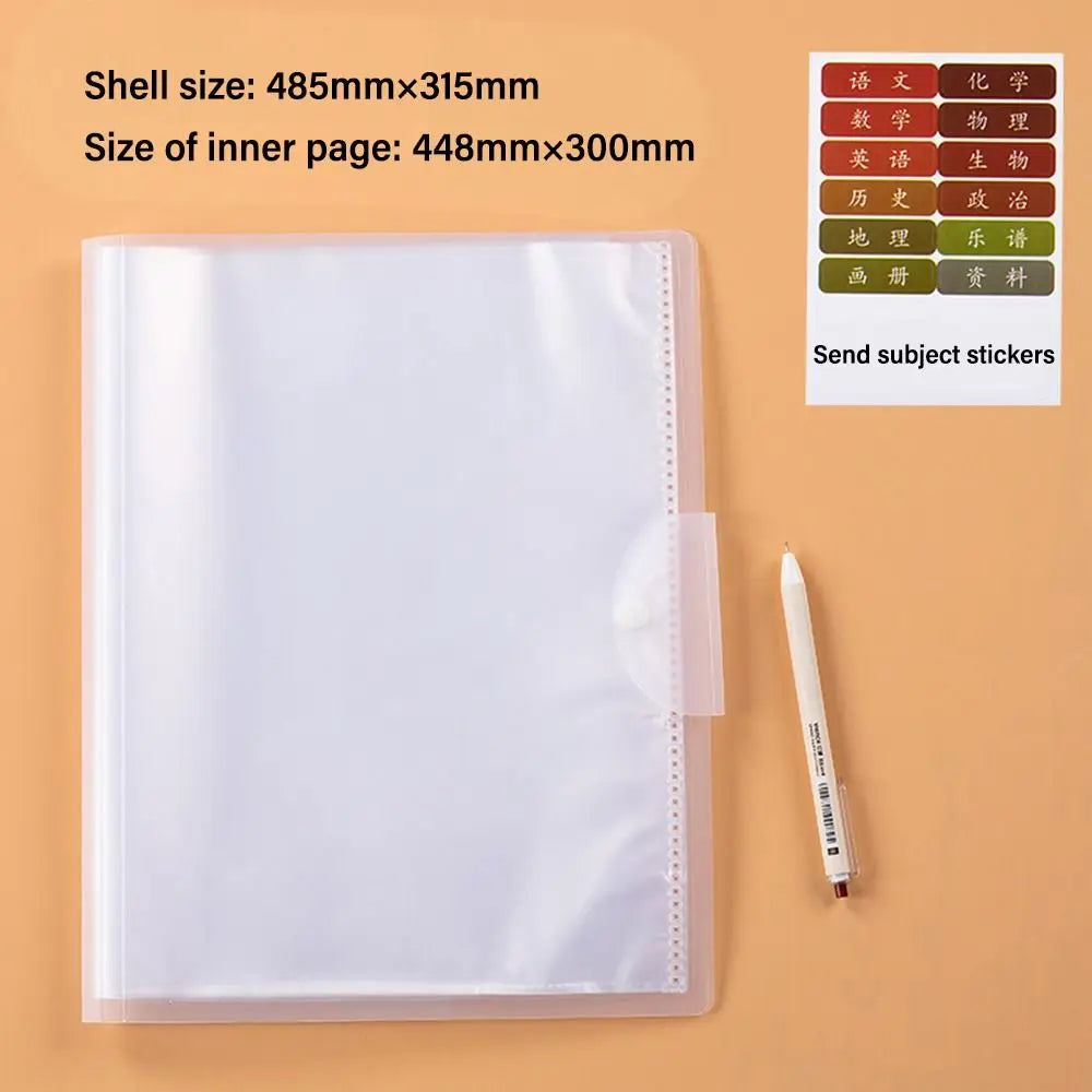 20 Pockets A3 File Folders Creatives Large Capacity Insert Page Test Paper Organizer Thickened Waterproof File Bag Students