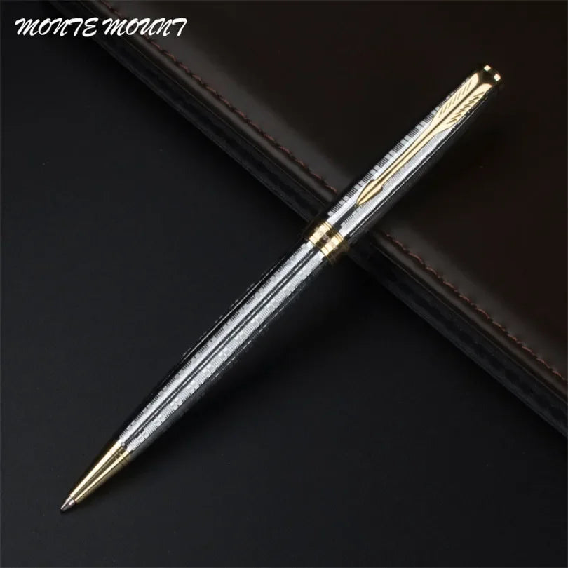 Metal Ballpoint Pen 0.7mm Blue Luxury Custom Advertising Ball Pen for School Gift Set Student Stationery Office Supplies