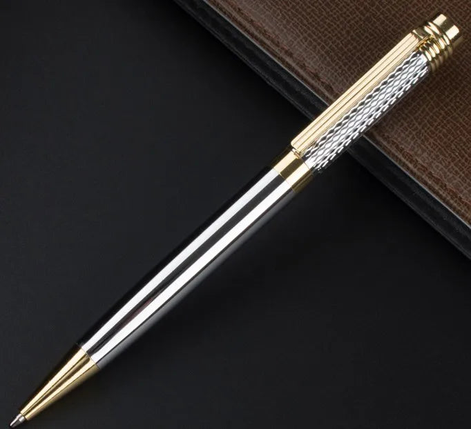Luxury ball pen Platinum Golden Slender body school Carved pattern Business office Medium nib Ballpoint Pens New