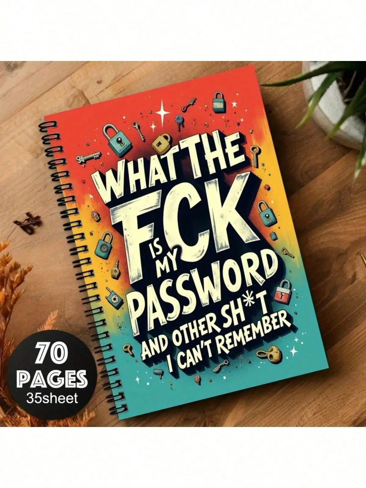 1pc Fun Spiral Password Notebook - Internet Computer Login Keeper, Home & Office Use, Ideal Birthday，Holiday Gift For Colleagues