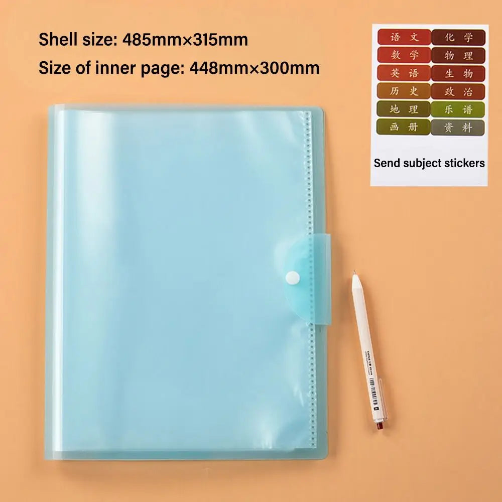 20 Pockets A3 File Folders Creatives Large Capacity Insert Page Test Paper Organizer Thickened Waterproof File Bag Students