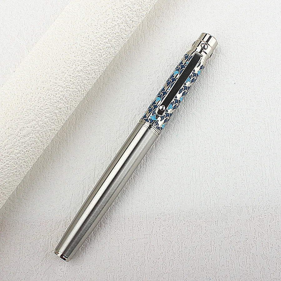 1pc Luxury Metal Round Ballpoint Pen | Retractable Stainless Steel Painted Ballpoint Pen, Elegant Signature Pen | Gift Choice