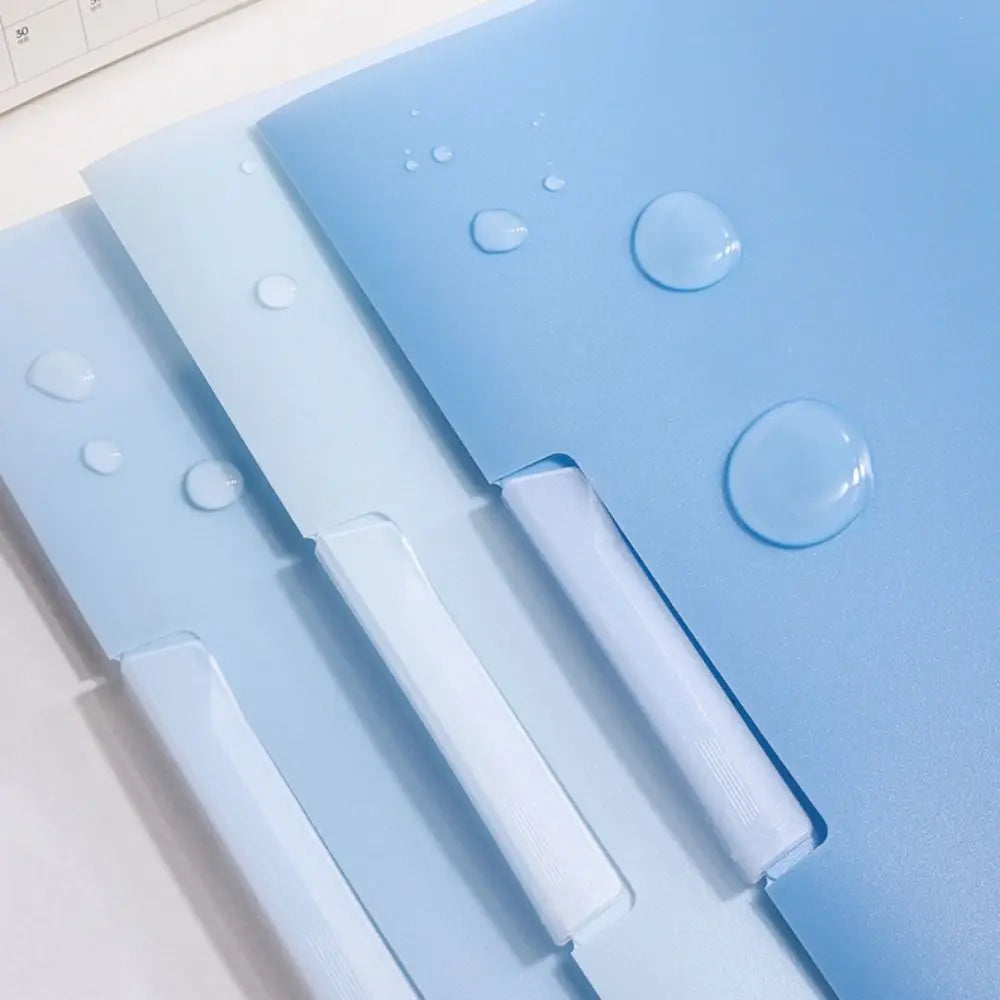 5Pcs Gradient Design Rotating Side Opening Folder Waterproof Dustproof A4 File Folder Plastic with Label Test Paper Storage Clip