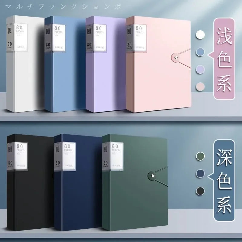 100 Pages A4 Thickened Folder Information Book Large Capacity Diy File Folder Multifunctional Document Organizer Desktop Storage